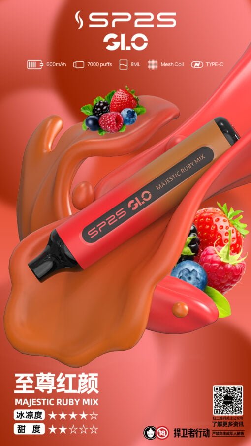 SP2S GLO 7000抽 Mesh Coil 網狀芯不掉味技術 30mg 順滑擊喉感 豐盈煙氣恆定輸出 台灣現貨:圖片 16